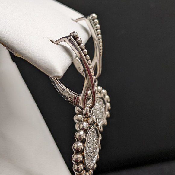 LAGOS Small Caviar Circle Diamond Drop Earrings - Picture 2 of 6